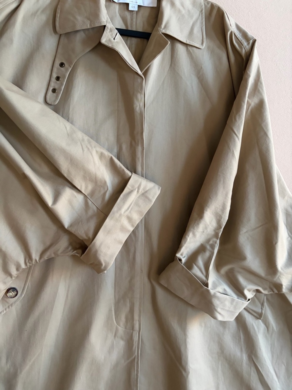 Michael Kors Collection Italian Made Oversized‎ Trench Coat Sand Minimalist OS - Picture 12 of 15